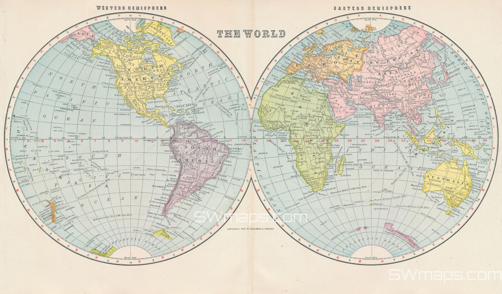 1902 Map of the World – SWmaps.com